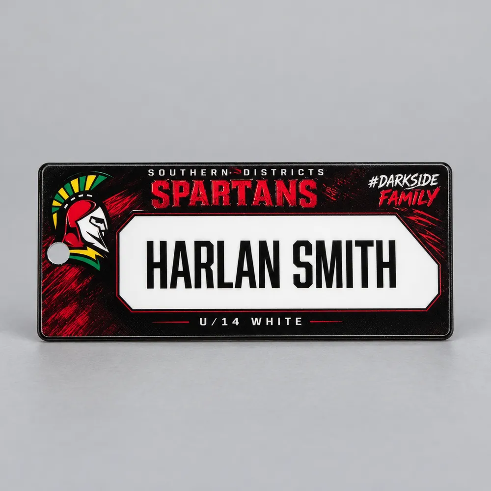 a team name tag
