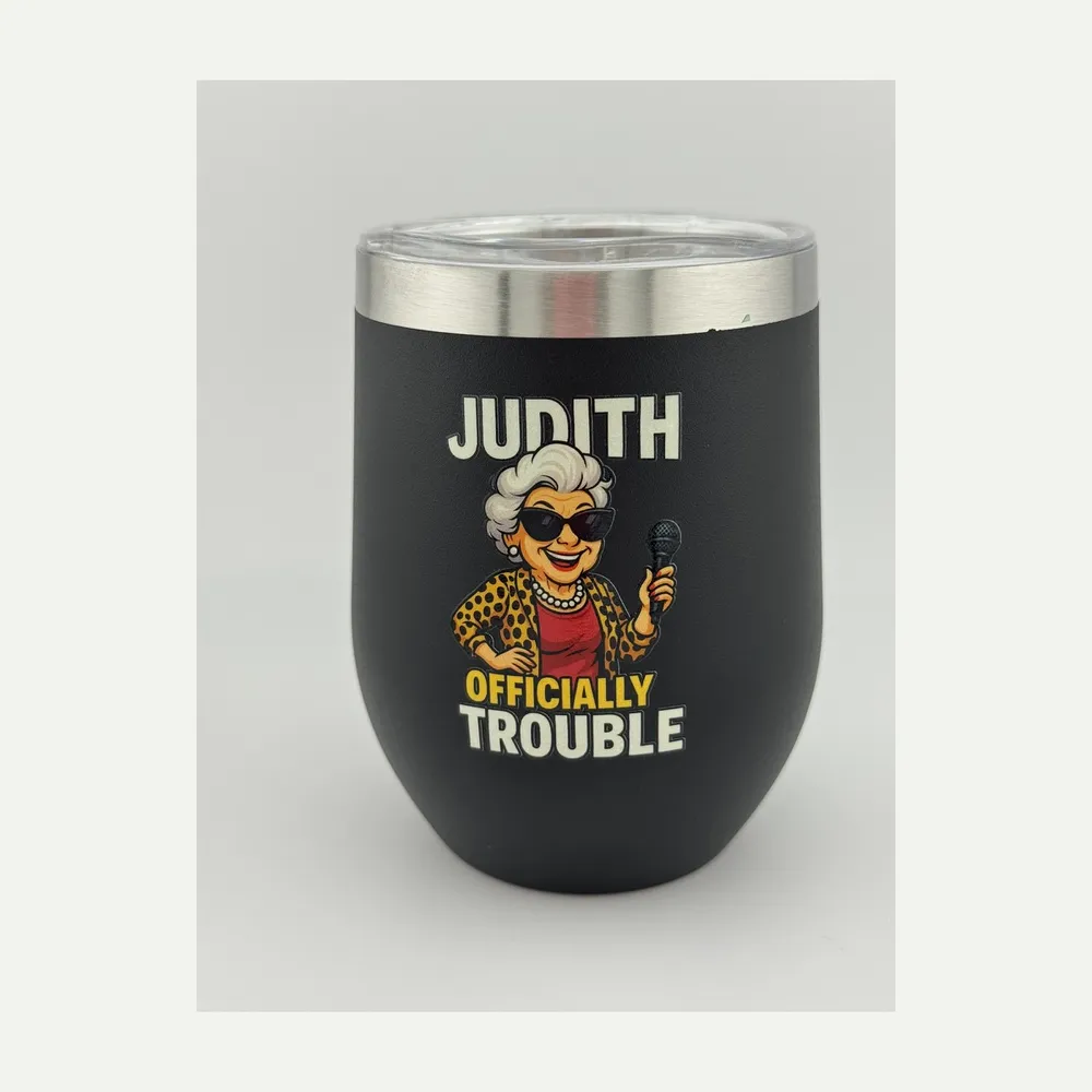 a name decal on a tumbler